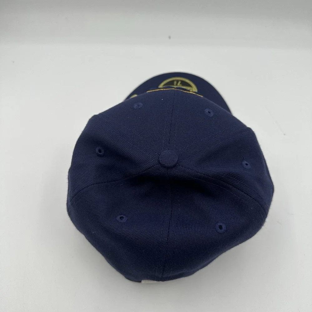 New Era 59Fifty Milwaukee Brewers Hat Cap 7 3/8 Navy On Field Low Profile Fitted
